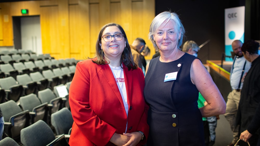 Sheena Watt (MP) and QEC CEO, Sue White, at the release event for QEC