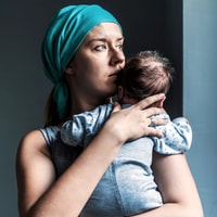 For When Mother holding baby to chest