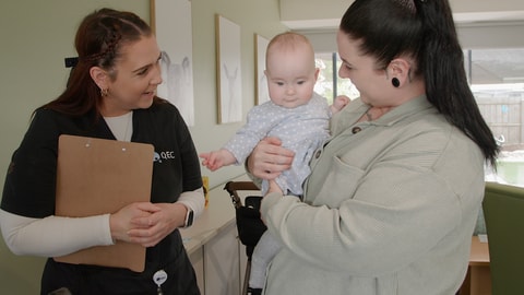 Staff Interacting with Family